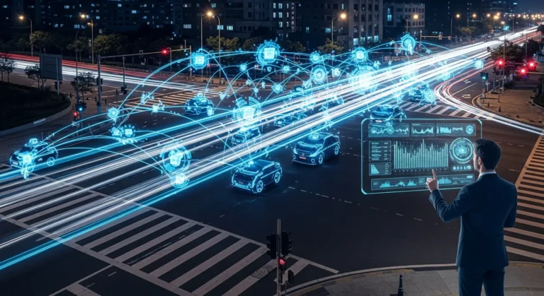 Innovative Edge AI applications in 2026 powering real-time data processing in a futuristic smart city environment.