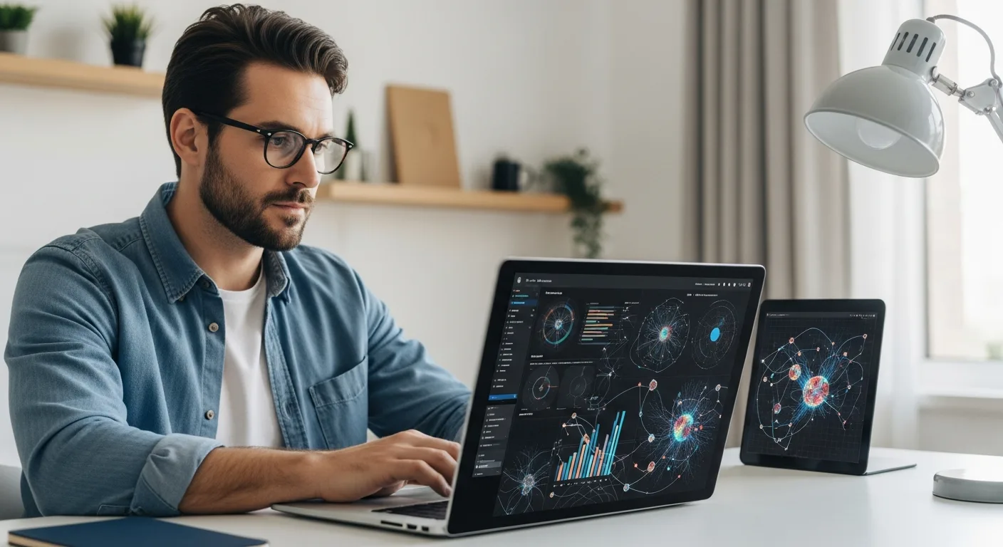 Detailed Google AI Essentials certification review on a laptop screen with a professional workspace background.