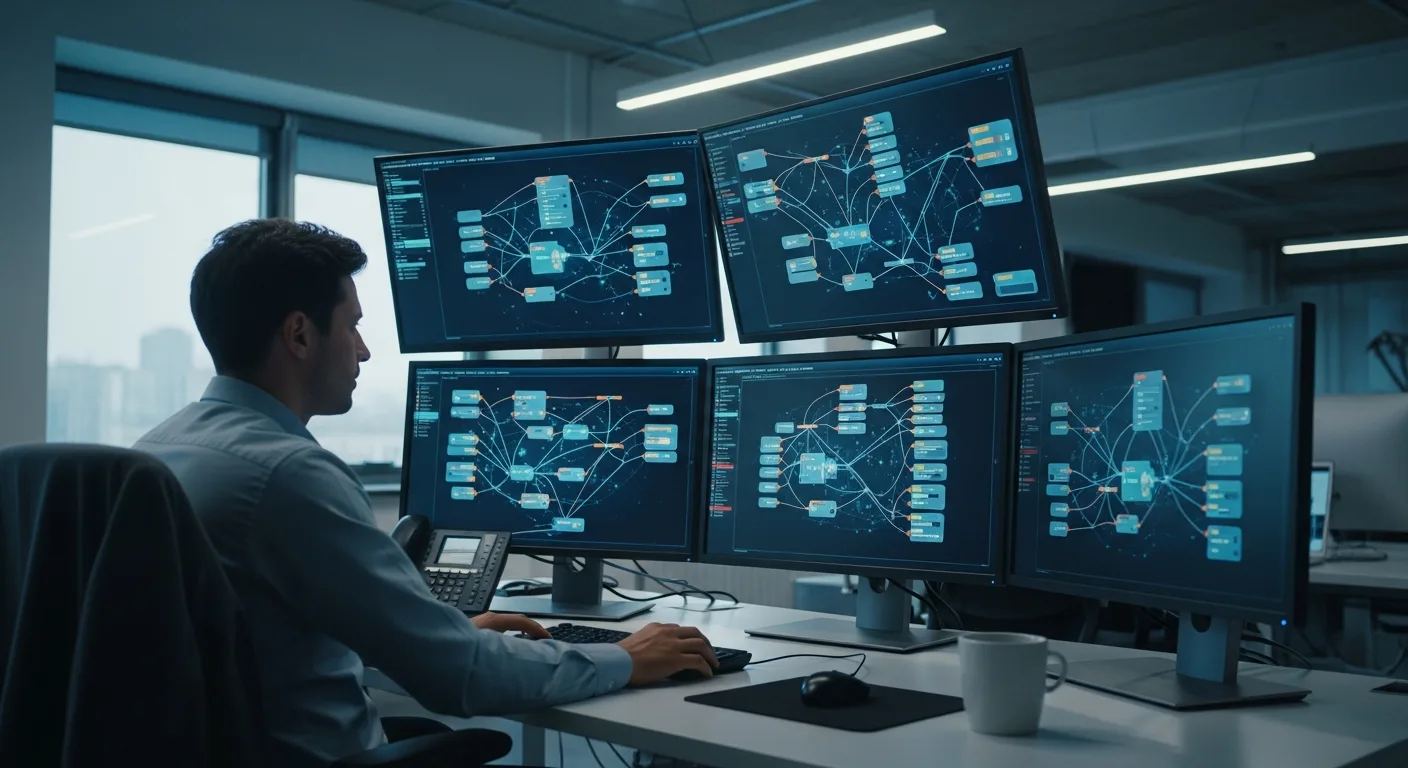A developer analyzing top open-source AI agent frameworks on a professional digital interface.