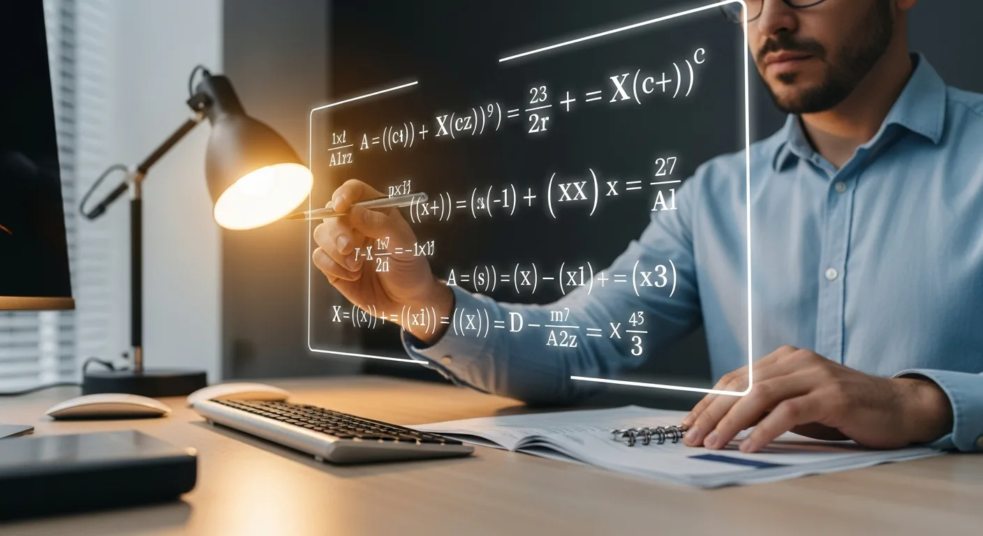 A man studying the fundamental artificial intelligence mathematics required for machine learning and data science.