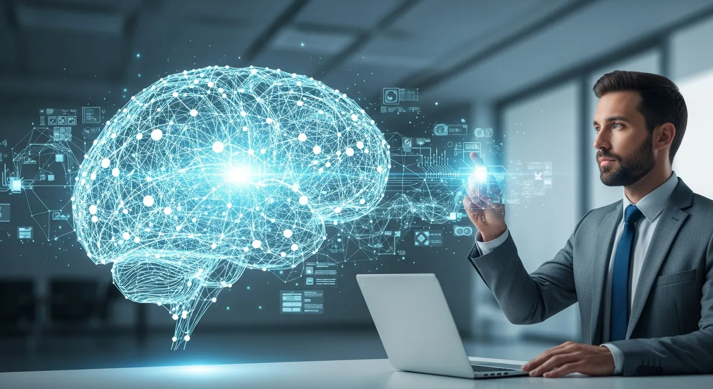 Conceptual visualization of artificial intelligence melanie mitchell exploring the depth of machine cognition and understanding.