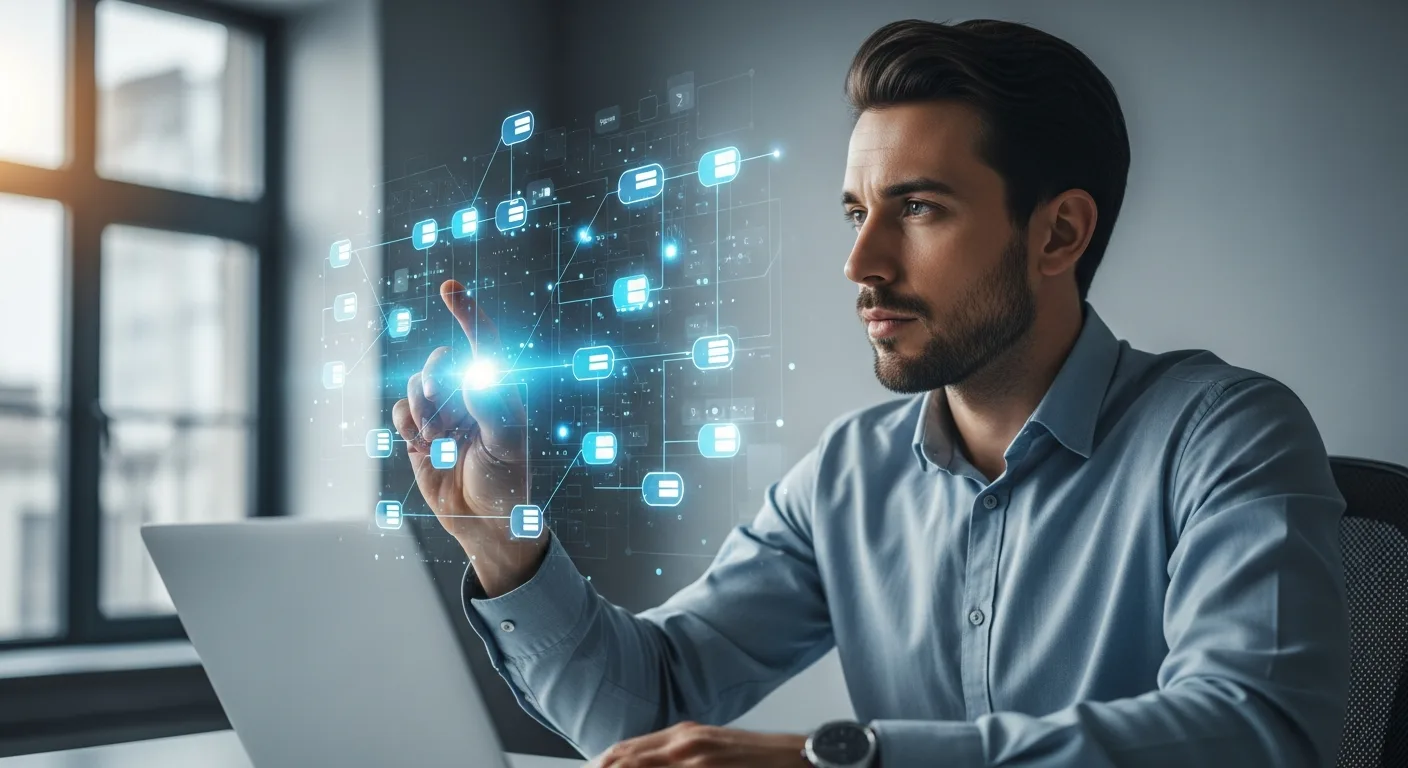 Conceptual visualization of a rational agent system representing an artificial intelligence modern approach.