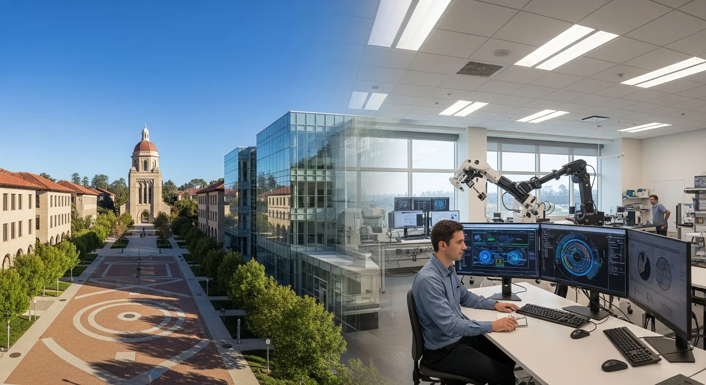 Advanced robotics lab at Stanford University showcasing the future of artificial intelligence stanford.