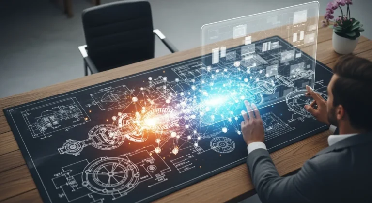 Historical timeline visualization exploring when artificial intelligence started from early concepts to modern technology.