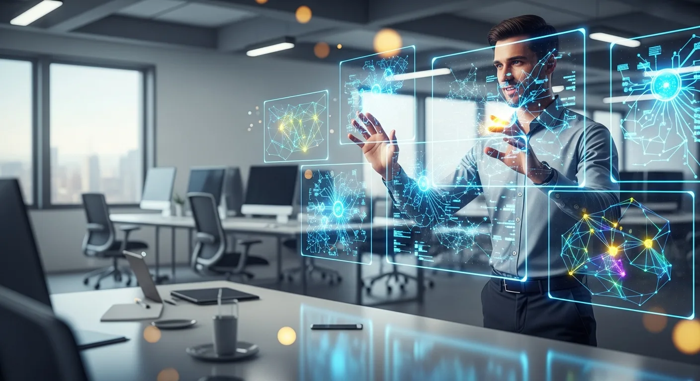 A professional analyzing data visualizations to determine which artificial intelligence is best for 2026.
